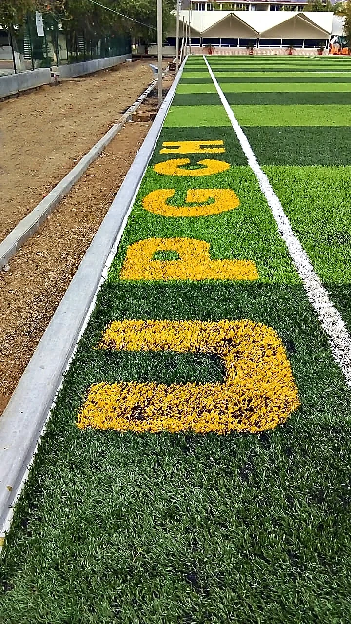 Cancha de fútbol rápido con pasto sintético en Escuela Primaria Pablo Guardado Chávez, Tuxtla Gutiérrez, Chiapas: vista de la cancha y su entorno