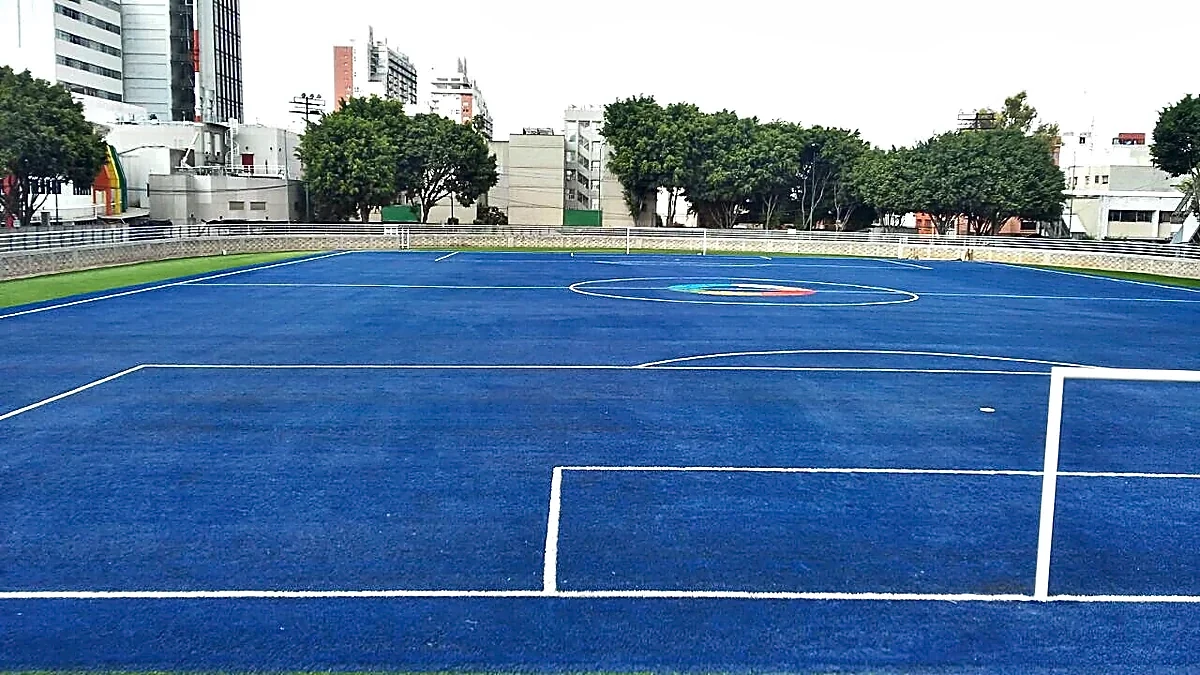 Pasto sintético en CDMX: Cancha de fútbol soccer en el Deportivo Benito Juárez, Ciudad de México