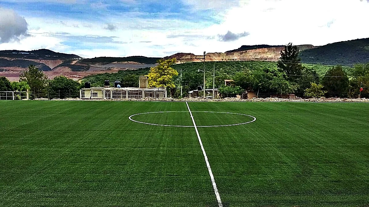 Cancha de fútbol soccer con pasto sintético en Campo Deportivo Carrizalillo