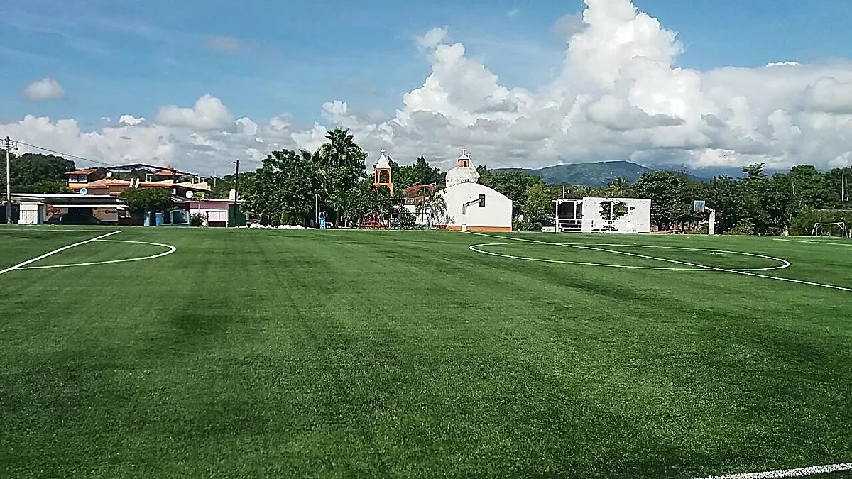 Cancha de fútbol soccer con pasto sintético en Campo Deportivo Palos Altos