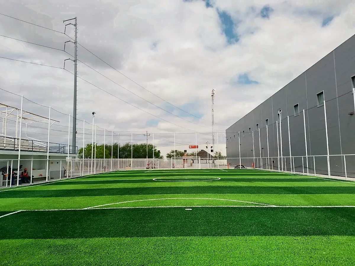 Cancha de fútbol 7 con pasto sintético en Ciénega de Flores, Nuevo León