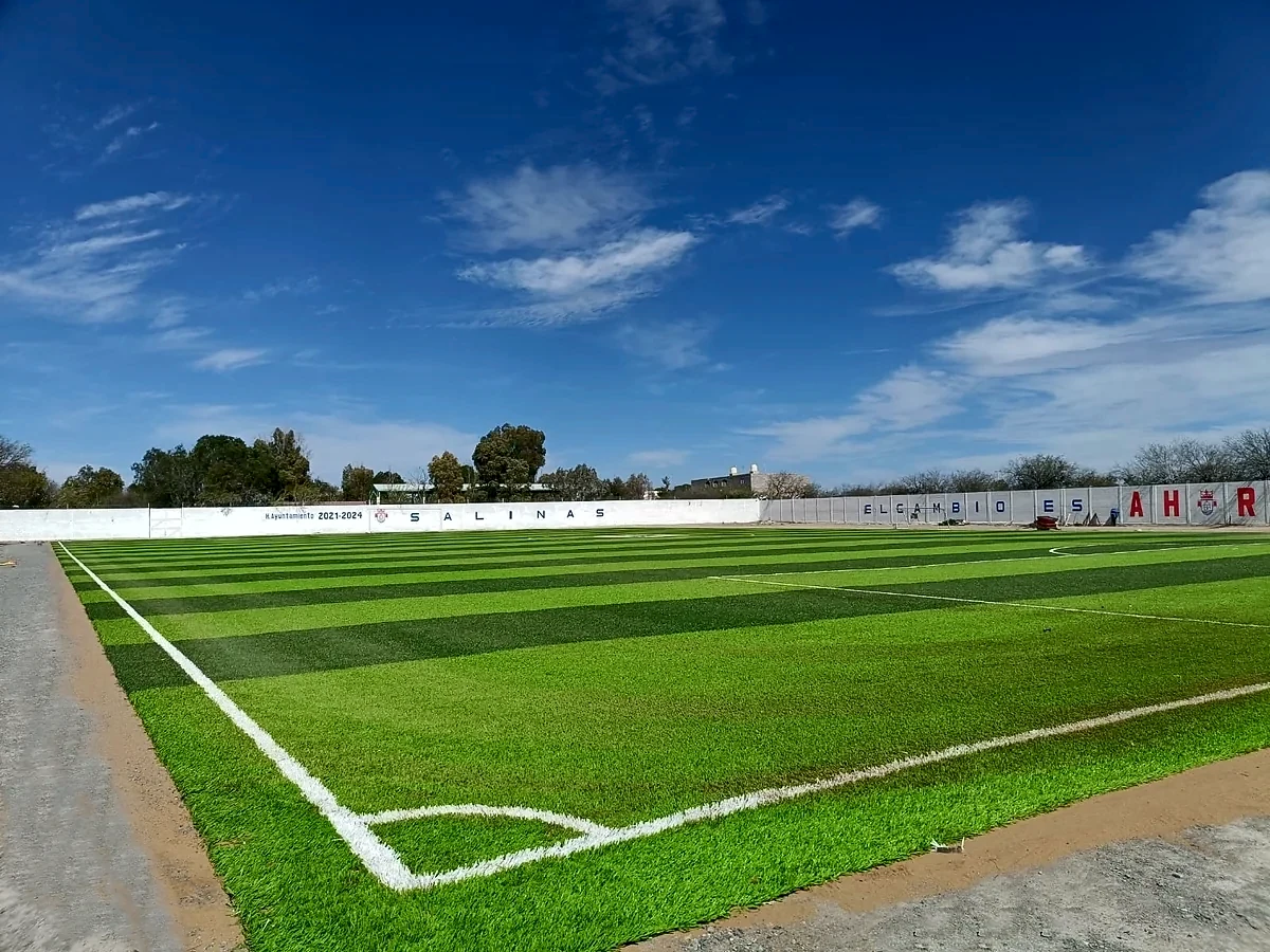 Cancha de fútbol soccer con pasto sintético en Campo Fútbol Club de Leones, Salinas