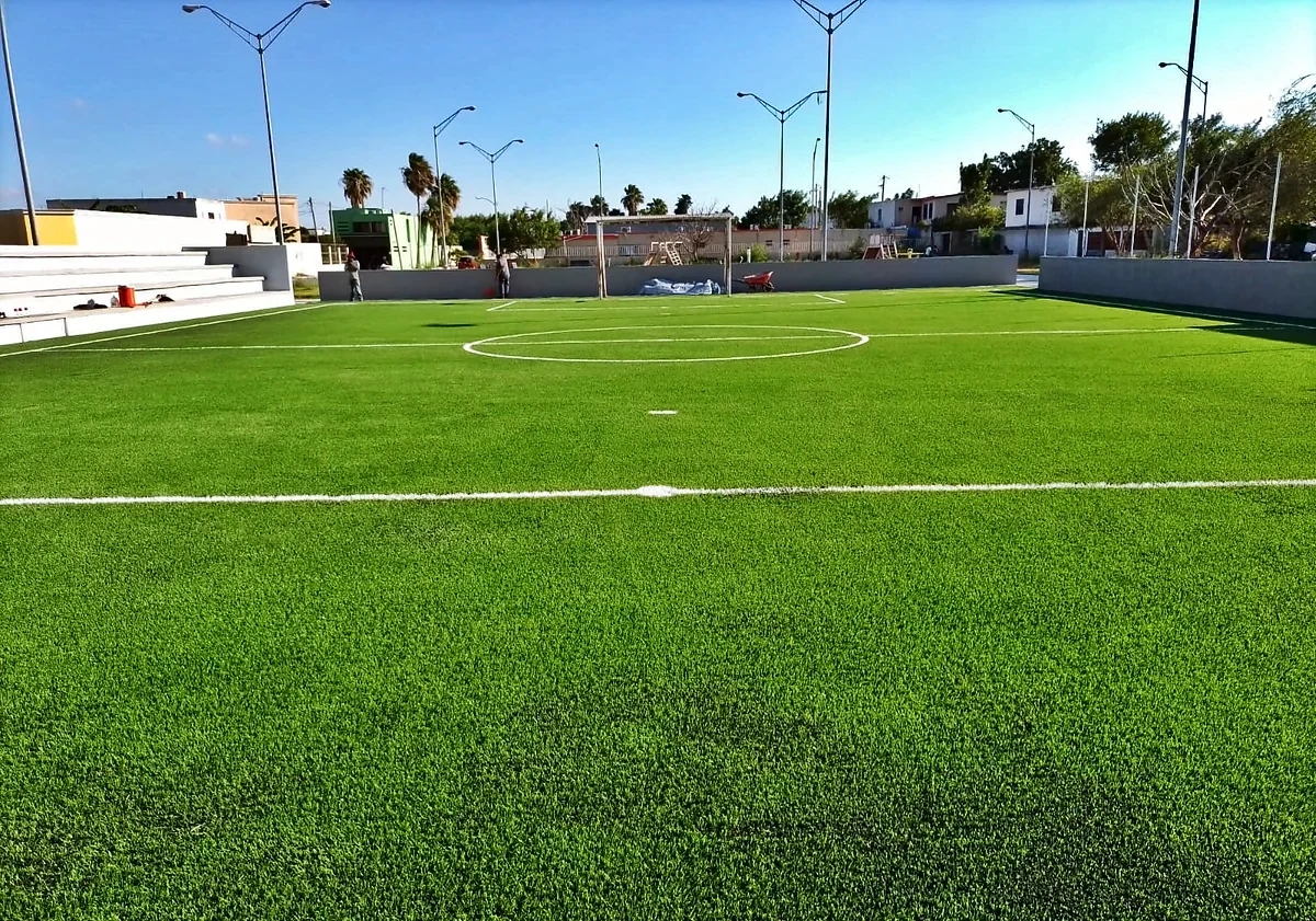 Cancha de fútbol 7 con pasto sintético en Solmex, Matamoros