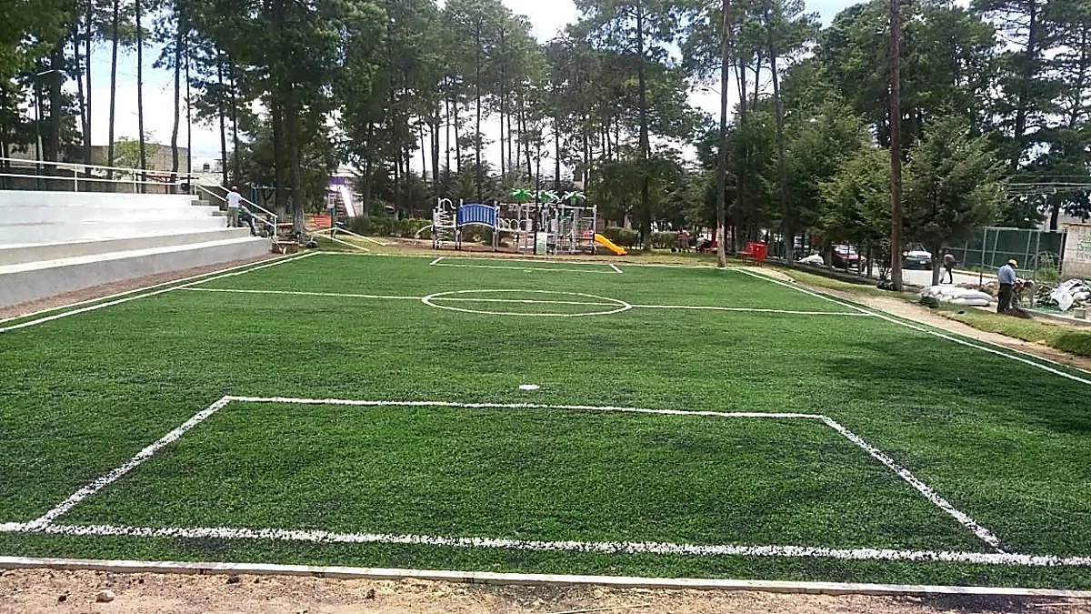 Cancha de fútbol 5 con pasto sintético en Campo Deportivo Dentro del Parque el Bosquecito, Perote