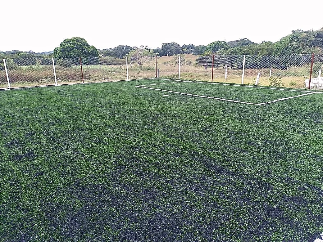 Cancha de fútbol 5 con pasto sintético en Deportivo Fundador MFA, Manlio Fabio Altamirano