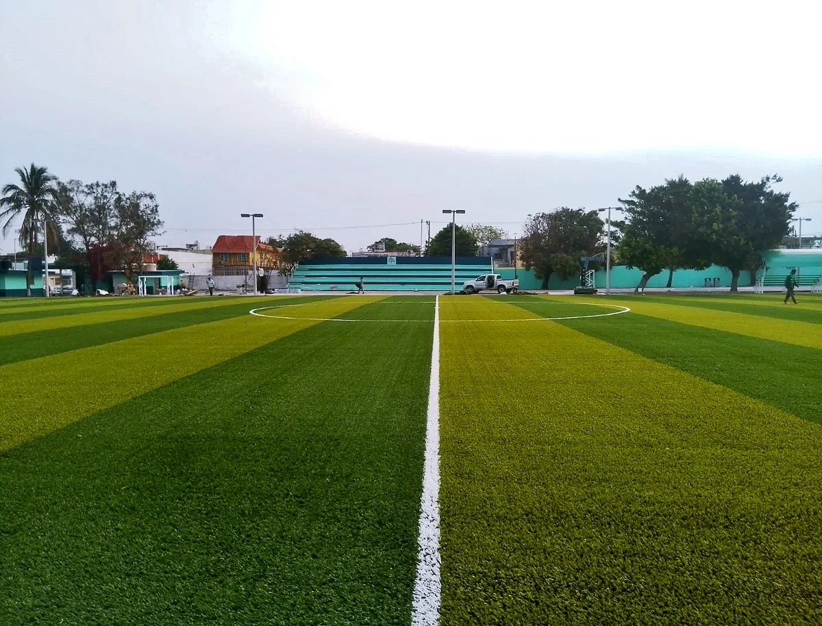 Cancha de fútbol soccer con pasto sintético en Veracruz, Veracruz